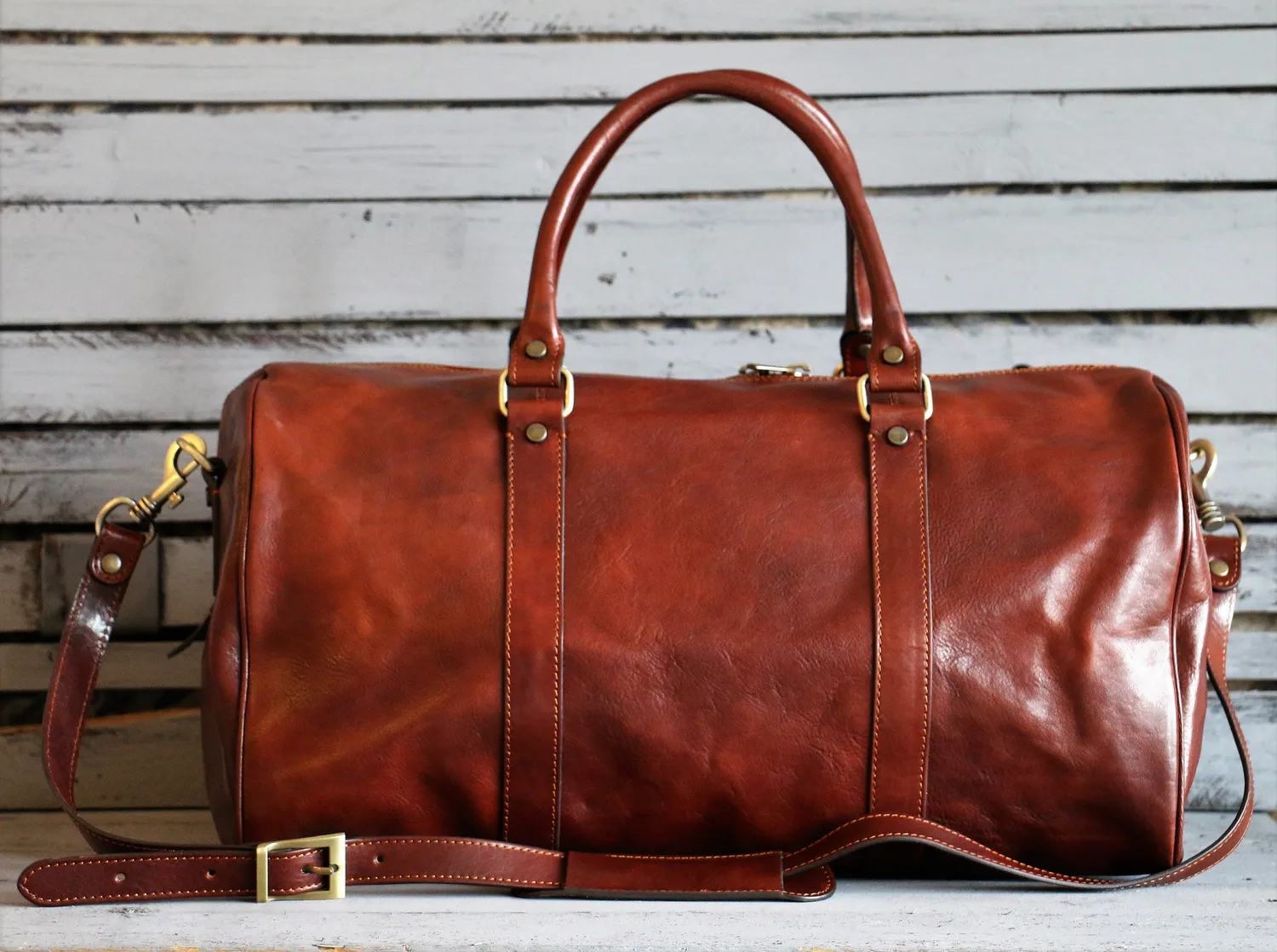 Aigin Milano Weekender Borsone Viaggio Pelle