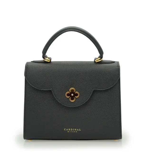 Cardinal Milano First Lady borsa vitello martellato nero tracolla