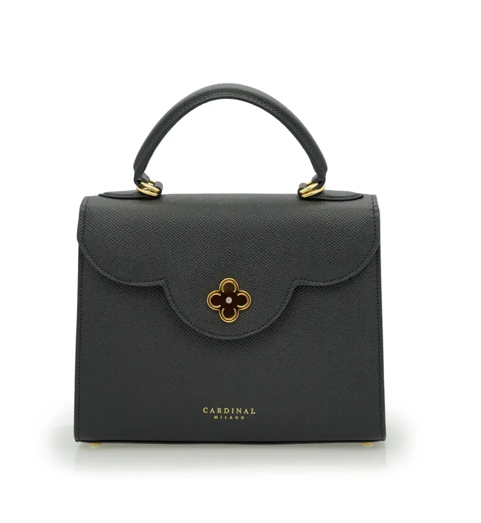 Cardinal Milano First Lady borsa vitello martellato nero tracolla