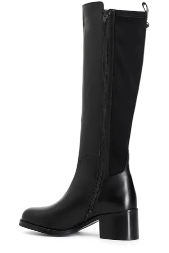 CafèNoir Stivale Donna Pelle Stretch Nero Borchie 50mm