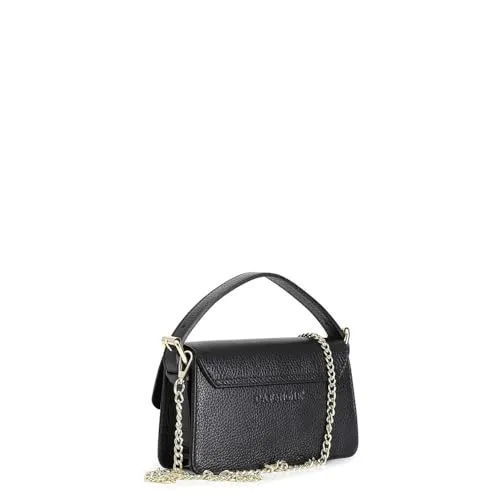 CafèNoir Borsa a Spalla Pelle Nero Manici Fibbia
