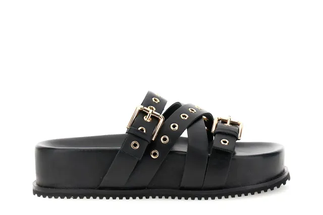 CafèNoir Ciabatte Donna Pelle Nere Borchie 39 EU