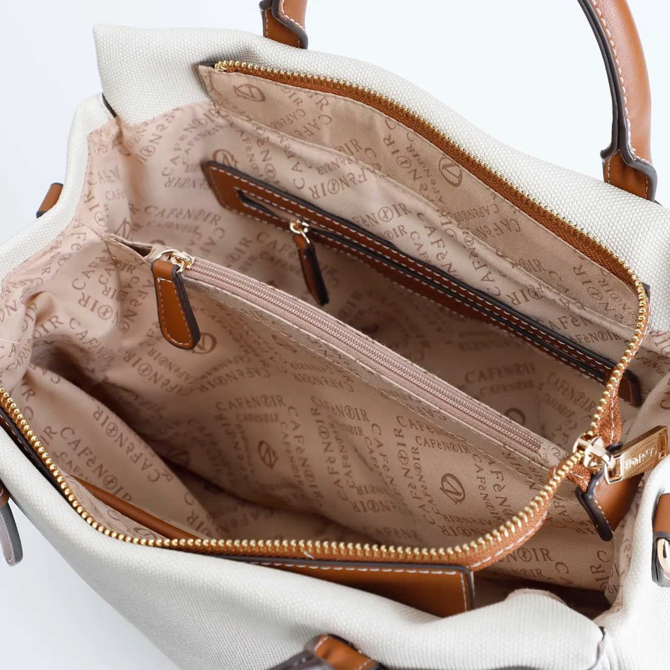 CafèNoir Borsa Canvas Naturale Unica Tracolla Manici