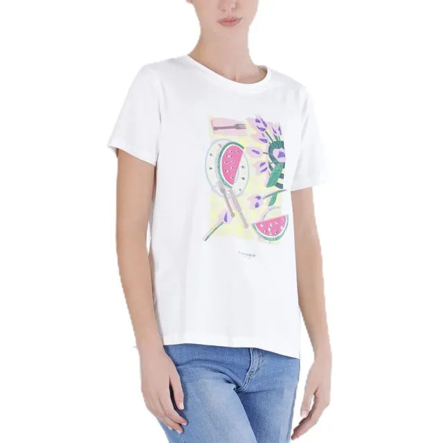 CafèNoir T-Shirt Multifrutti Maglia Cotone Off White M