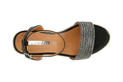 CafèNoir Sandali con Zeppa Corda e Strass