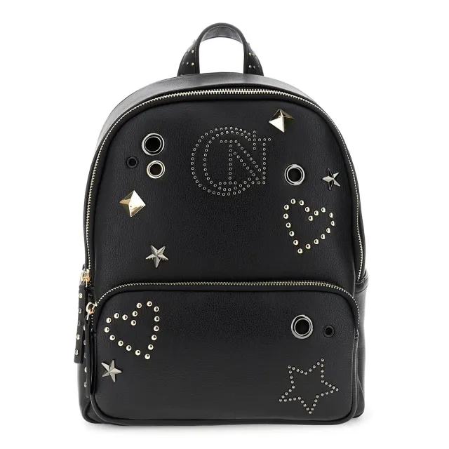 CafèNoir Zaino Donna Nero Borchie Doppia Zip