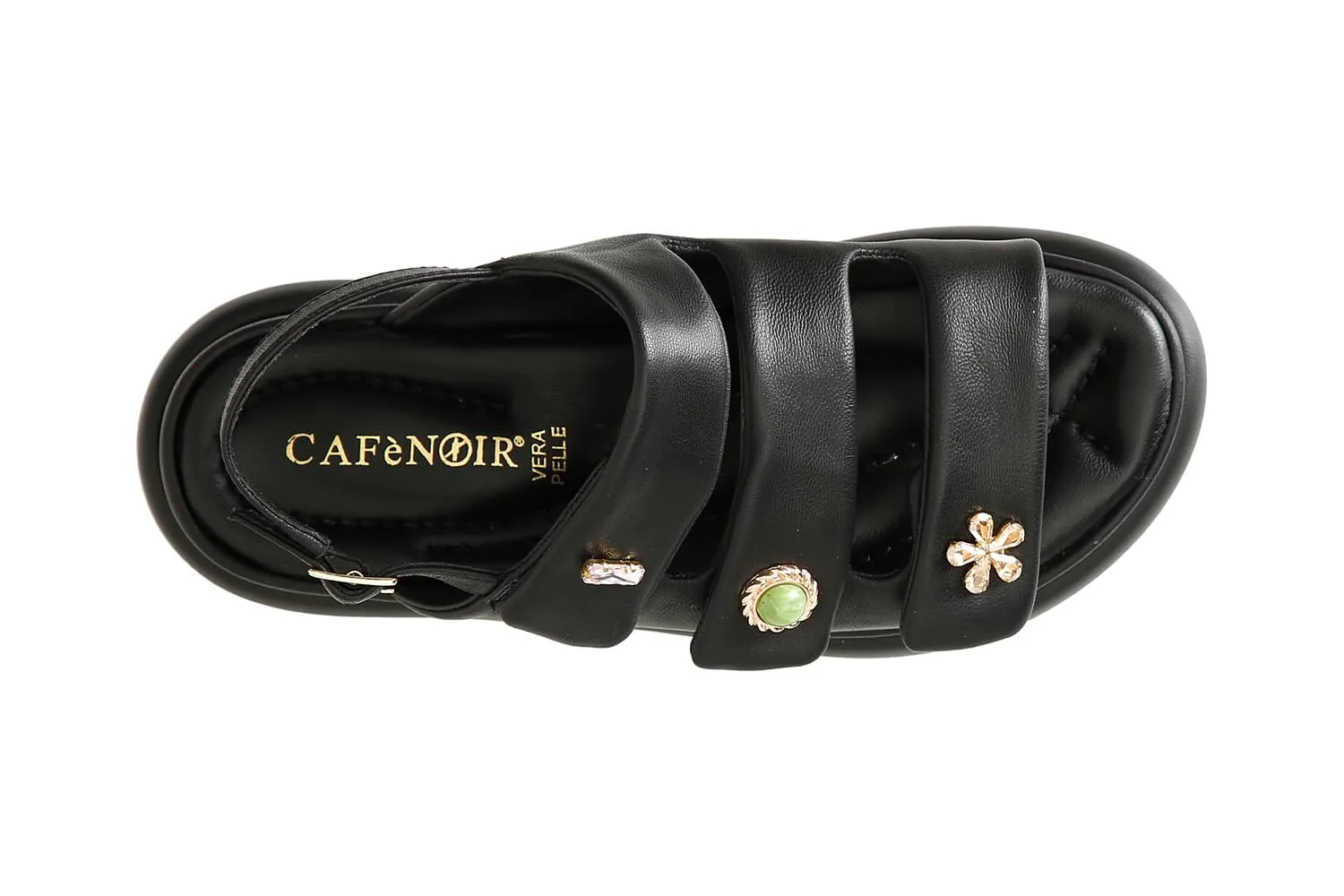 CafèNoir Sandali Pelle Bottoni Donna Nero 39 con strappo