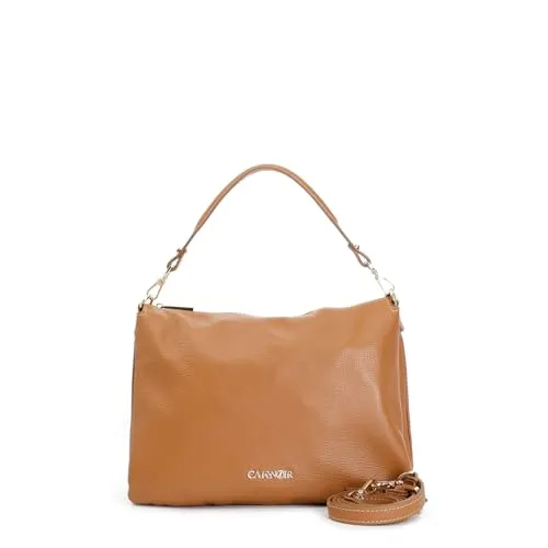 CafèNoir Borsa a Spalla Pelle Dollaro Cuoio 3 Scomparti