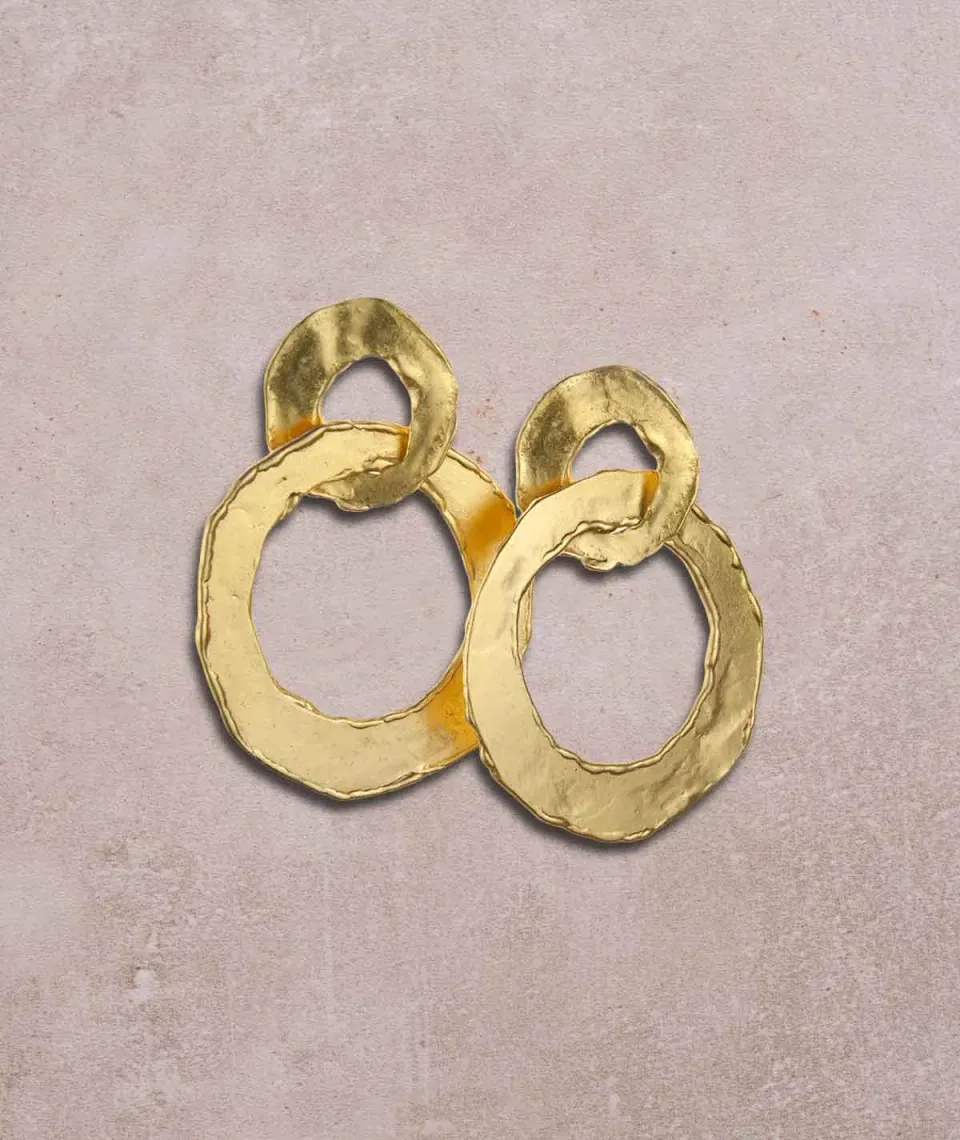 Figus Intreccio orecchini oro doppi cerchi