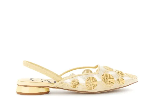 CafèNoir Slingback Ricamo Cornely Gialle 39 EU Tacco