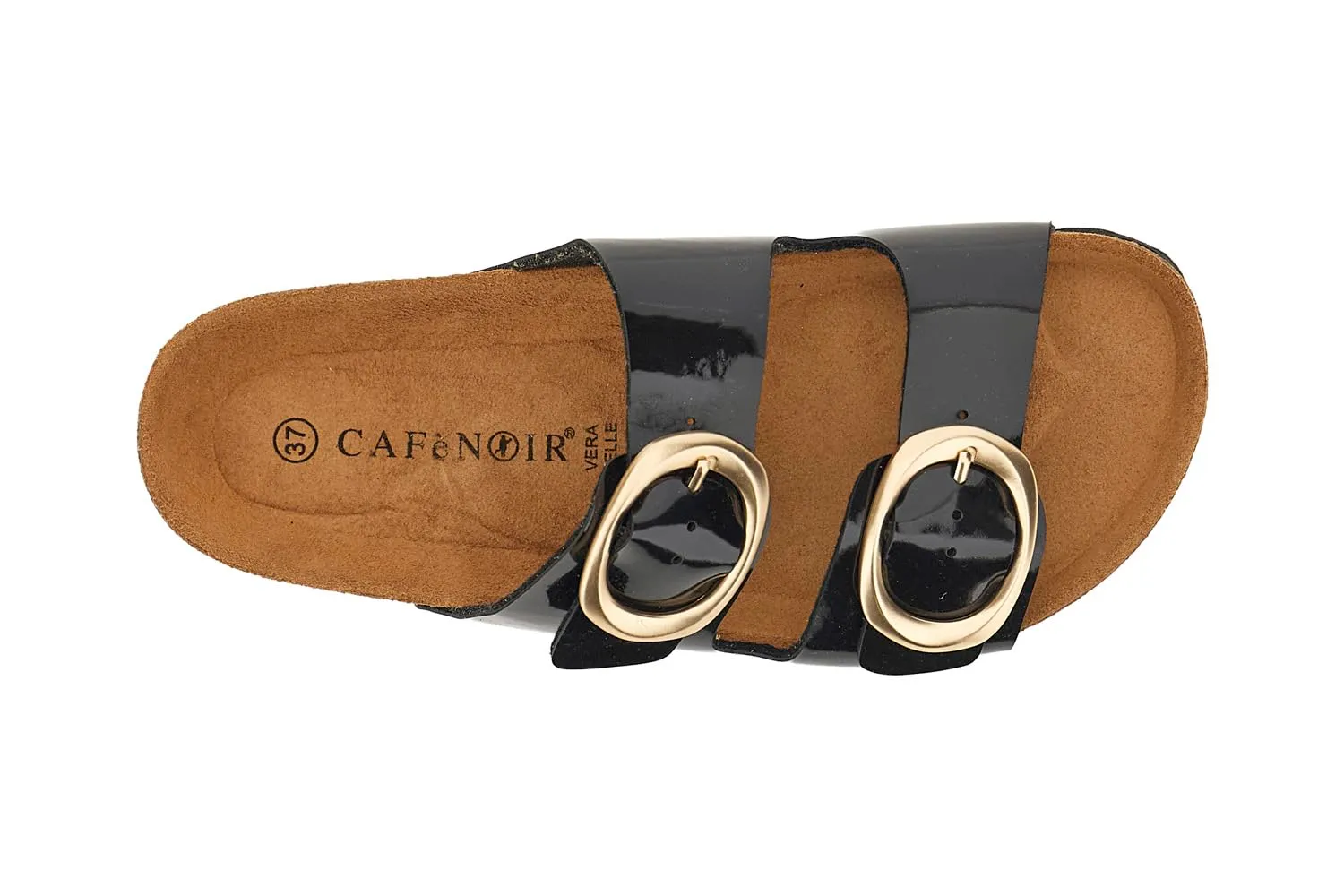 CafèNoir Sandali Ciabatta Platform Vernice Neri Doppia Fibbia 39