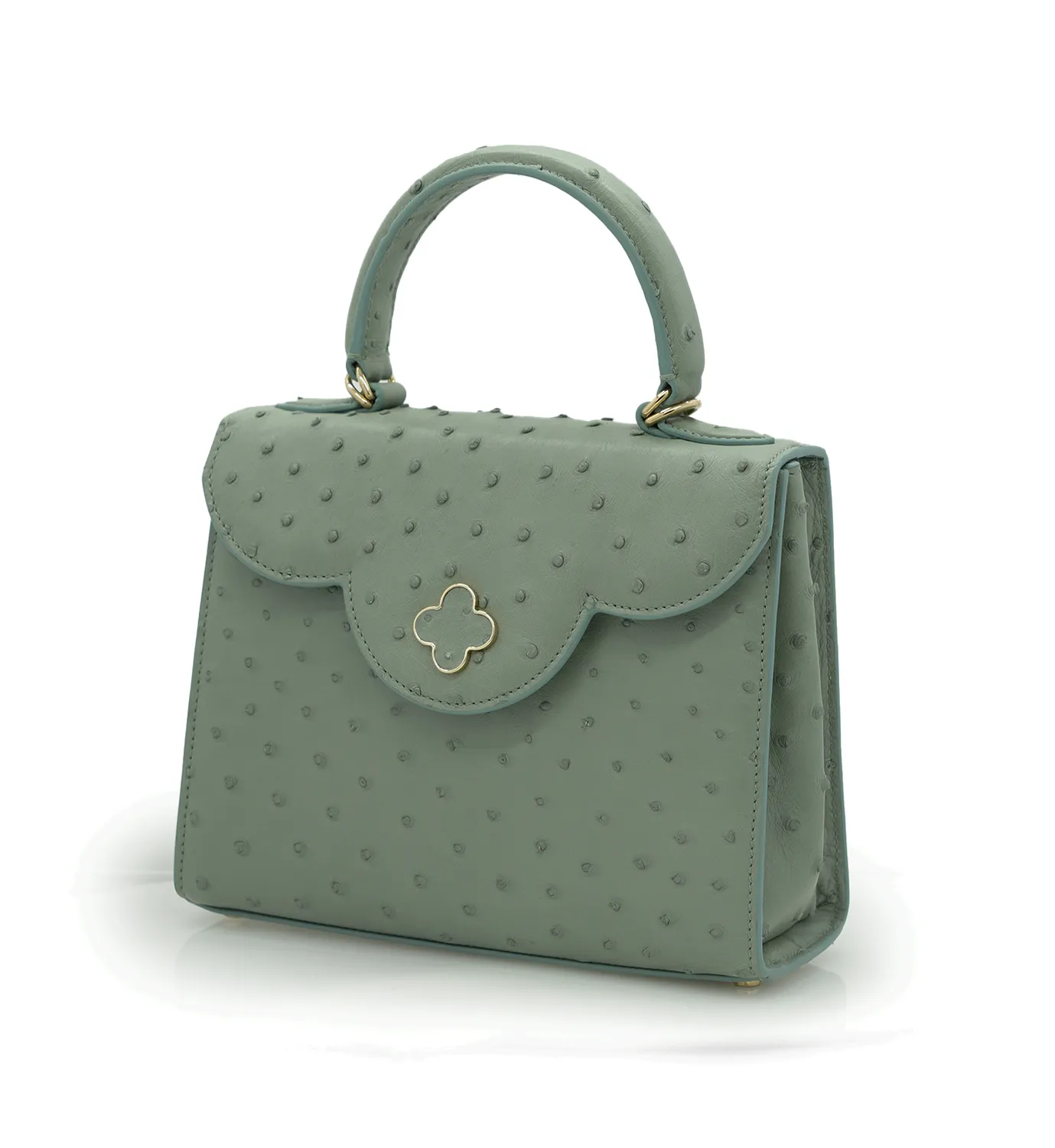 Cardinal Milano First Lady Borsa Pelle Struzzo Salvia