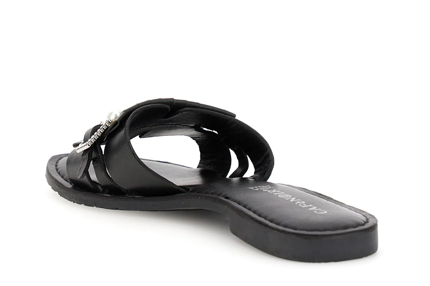 CafèNoir Ciabatta Flat Pelle Fibbia Gioiello Donna Oro