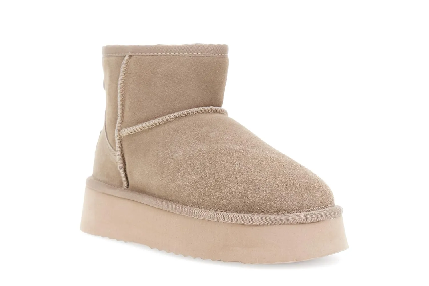 CafèNoir Tronchetto taupe pelliccia platform 37