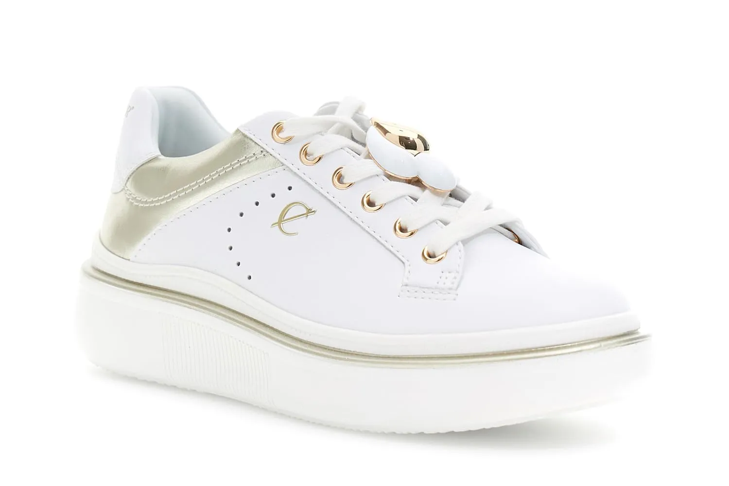 CafèNoir Sneakers Pelle Donna Bianco Oro 39 EU