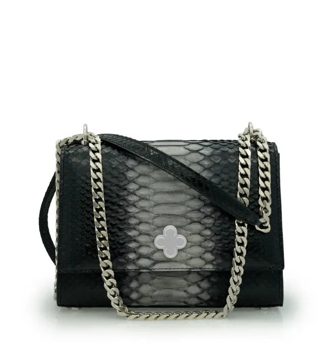 Cardinal Milano Opèra Night borsa pitone nero a spalla