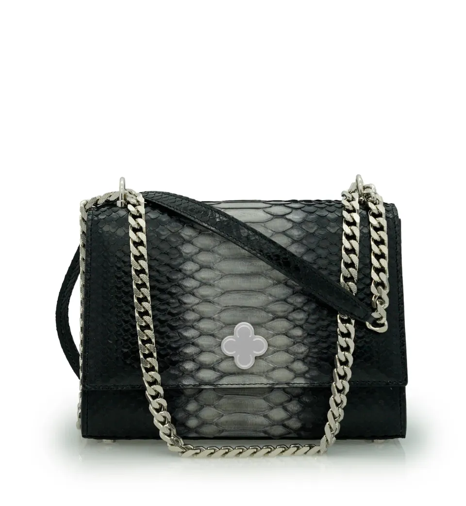 Cardinal Milano Opèra Night borsa pitone nero a spalla