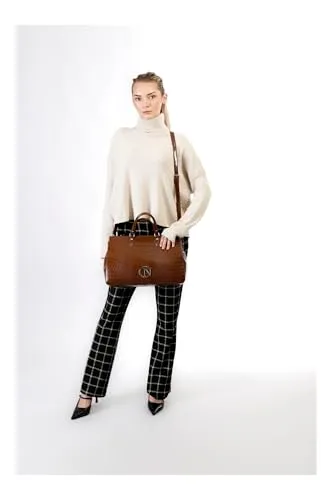 CafèNoir Tote Stampa Coccodrillo Marrone Tracolla Shopping