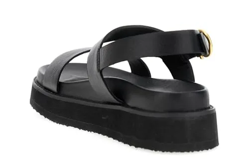 CafèNoir Doppia Fascia Sandali in Pelle Donna Piatti