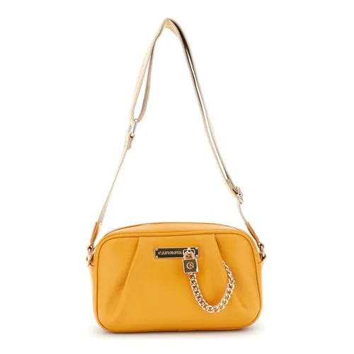 CafèNoir Camera Bag Arancio Lucchetto Catena Donna