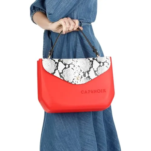 CafèNoir BJ0001 borsa a mano rosso bianco TU