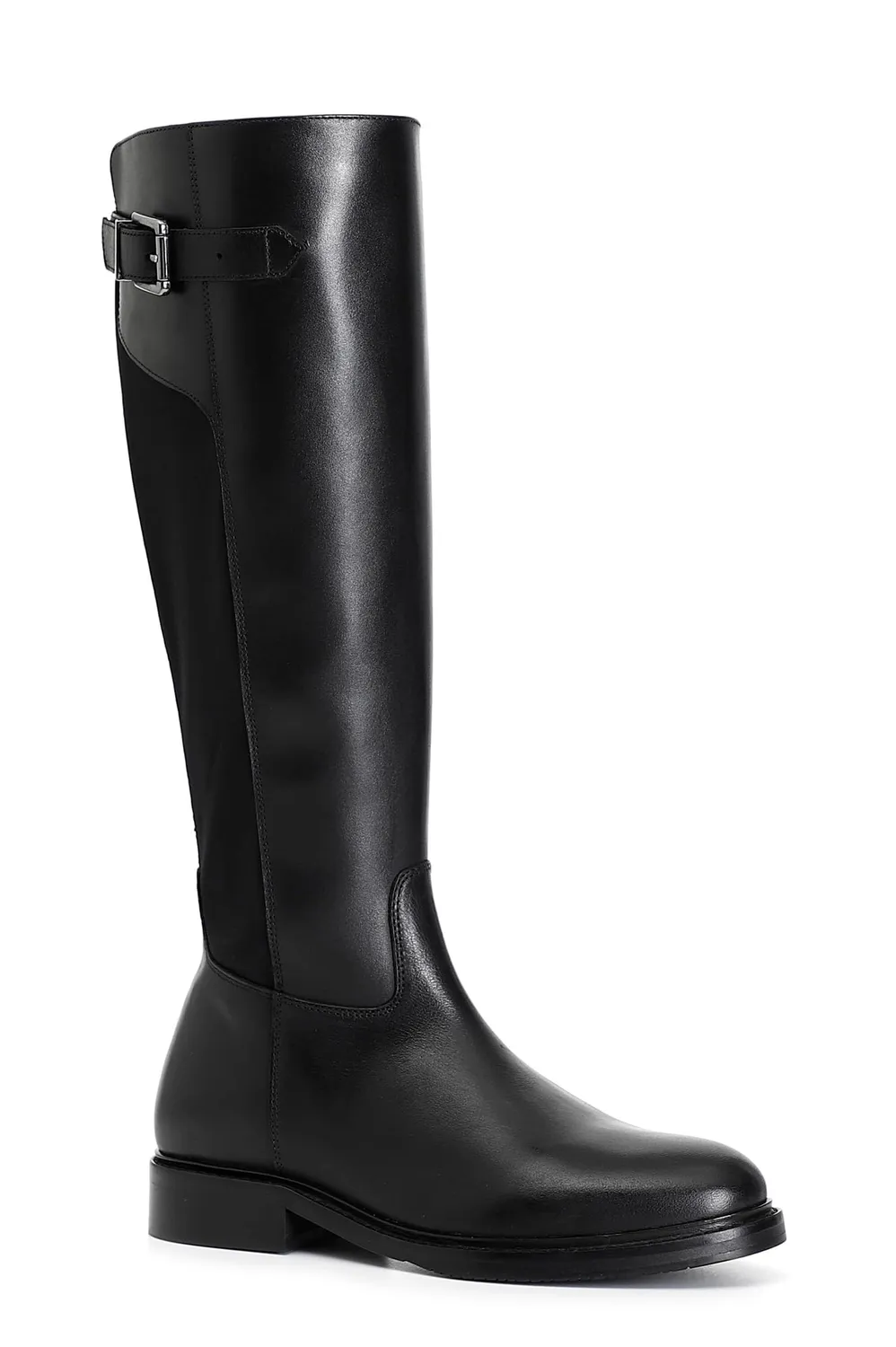 CafèNoir Stivale Donna Pelle Lycra Nero Fibbia Tacco 30mm