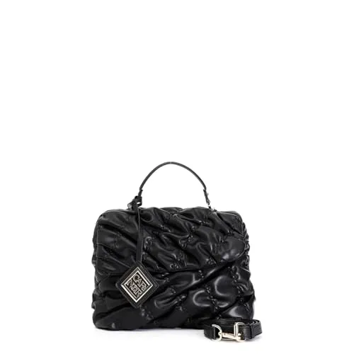 CafèNoir Pattina Goffrata Borsa a Spalla Nera
