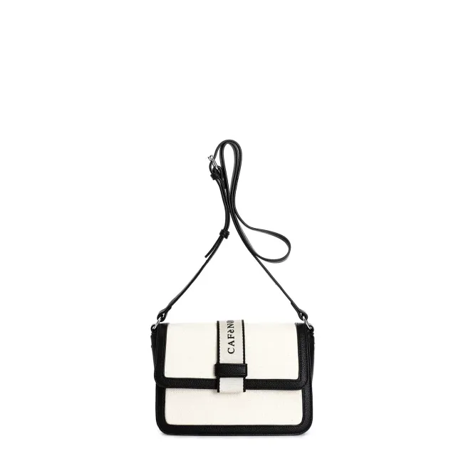 CafèNoir Tracolla Pattina Canvas Borsa a Tracolla Nera
