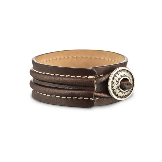 Re Artù Claudas bracciale pelle testa di moro