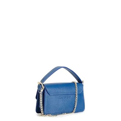 CafèNoir Borsa Spalla Pelle Bluette Manici Fibbia
