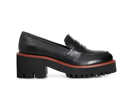 CafèNoir Mocassino Donna Pelle Nero Verde Suola Alta