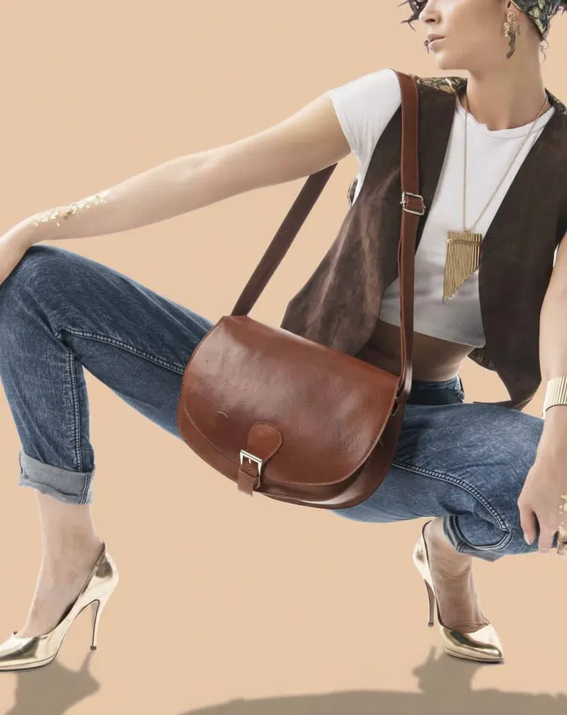 Figus 1979 Cuoio Vegetale borsa tracolla marrone cuoio