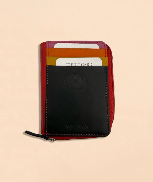 Figus 551 Portacarte con Zip Rosso con Monete