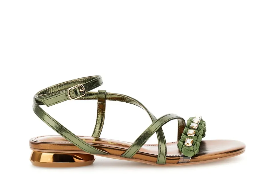 CafèNoir Laccio Caviglia Strass Sandali Verde 39 EU