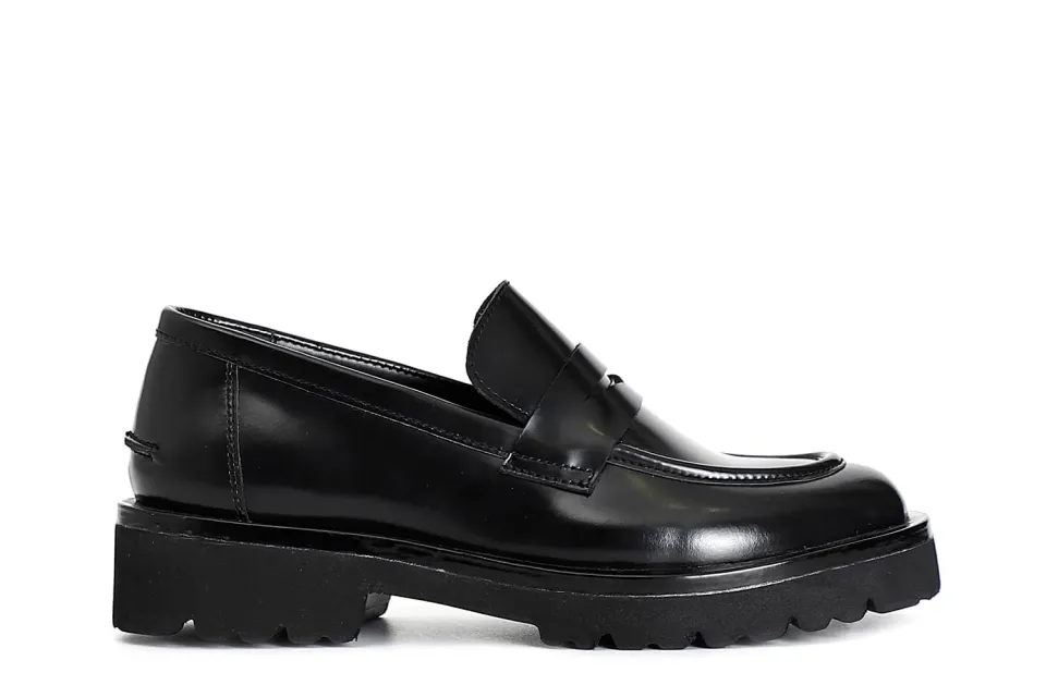 CafèNoir Mocassino Donna in Pelle Nero Tacco 35 mm