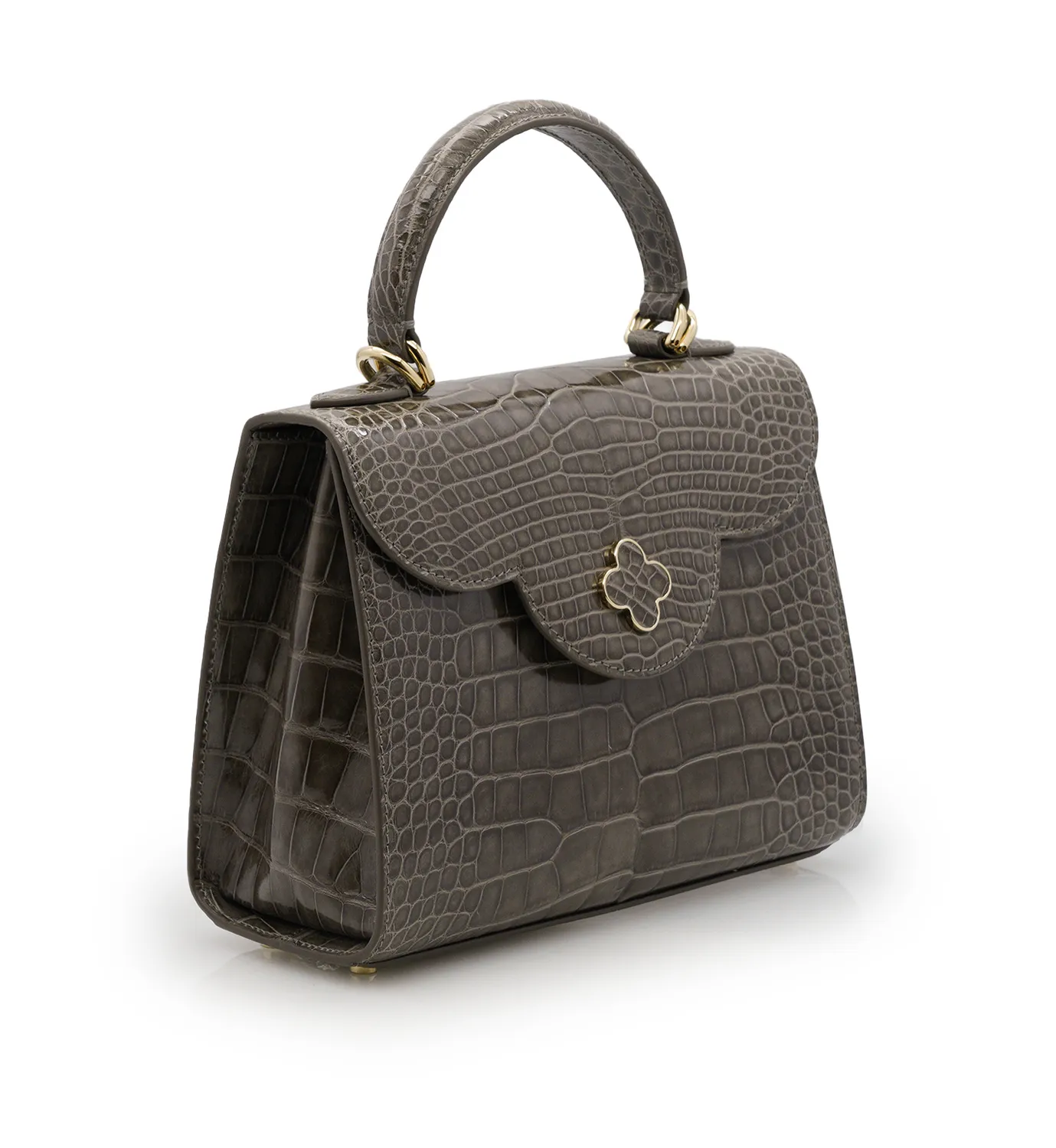 Cardinal Milano First Lady borsa taupe alligatore lucido