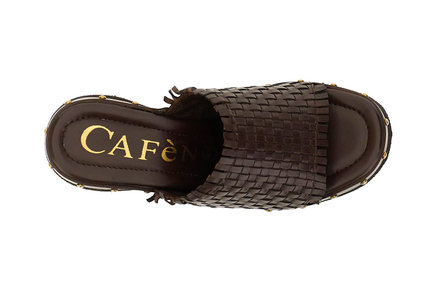 CafèNoir Sandali Ciabatta Pelle Intreccio Zeppa Donna