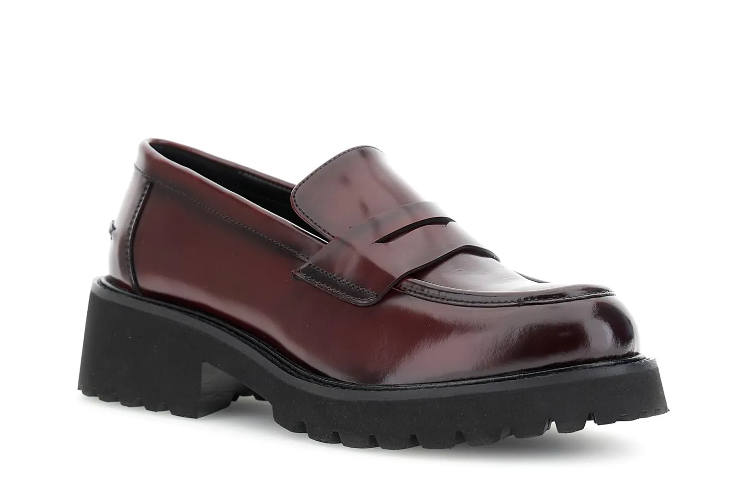 CafèNoir Mocassini Pelle Abrasivata Bordeaux Chunky pelle