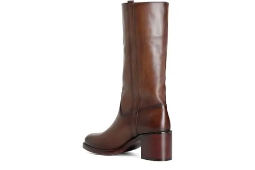CafèNoir Stivale Donna in Pelle Cognac Tacco 65 mm