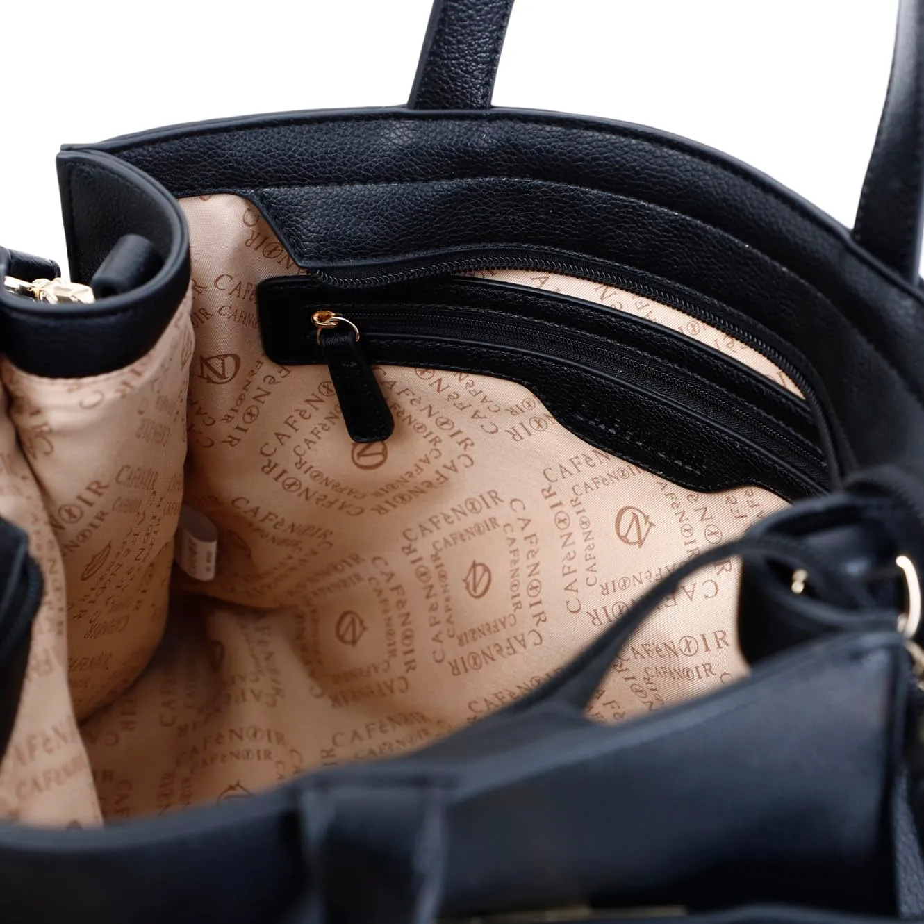 CafèNoir Tote Donna Nera Effetto Bottalato Metallo