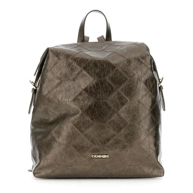 CafèNoir Zaino Metallizzato Bronzo con Ricamo