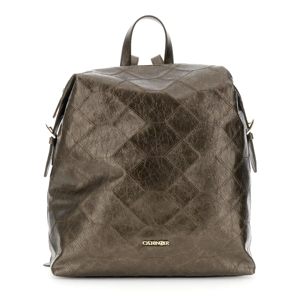 CafèNoir Zaino Metallizzato Bronzo con Ricamo