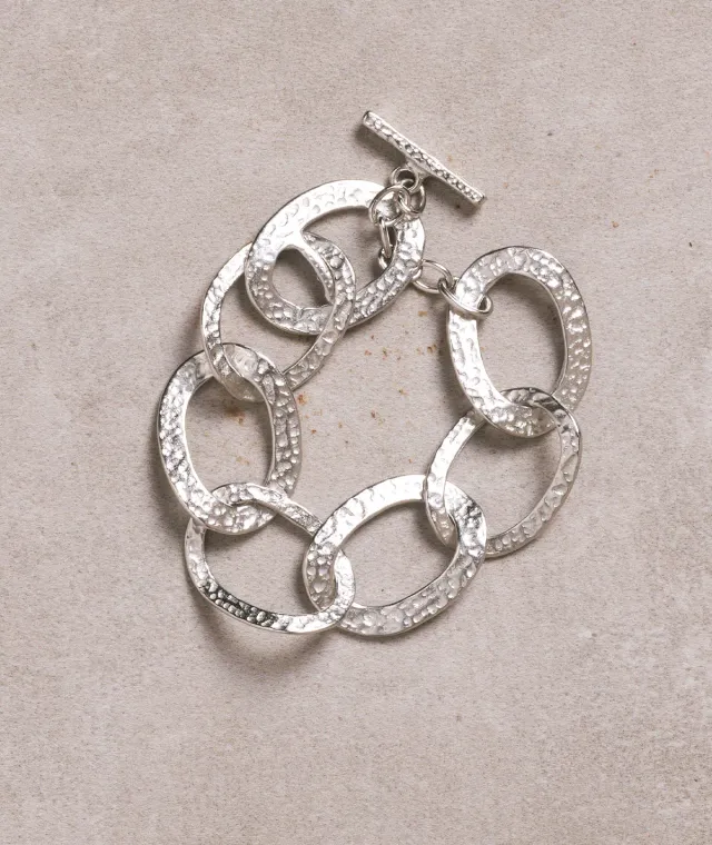 Figus Alice battuto bracciale argento lineare