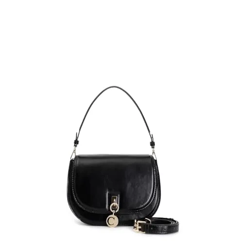 CafèNoir Pattina Abrasivato Borsa a Spalla Nera Charm