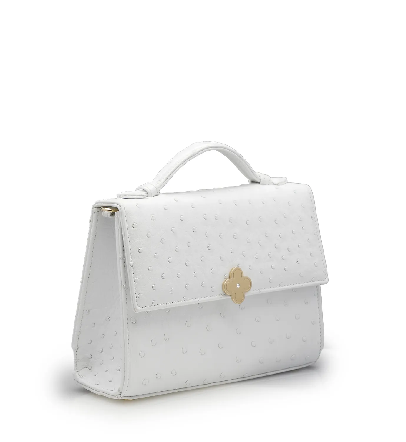 Cardinal Milano Miss Cardinal White Ostrich Borsa a Spalla Bianca Struzzo