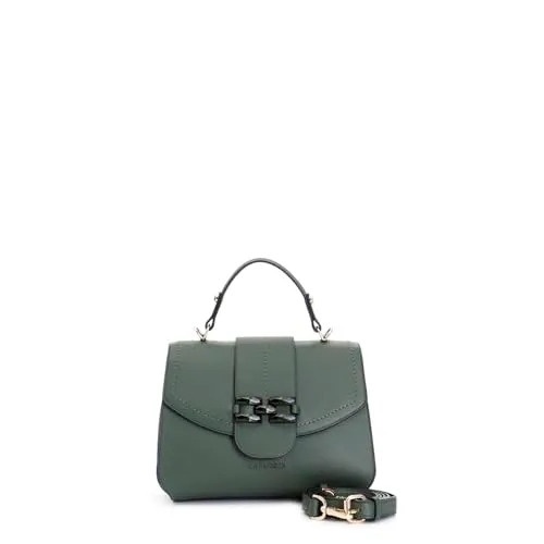 CafèNoir Morsetto Borsa a Mano Verde Verniciato