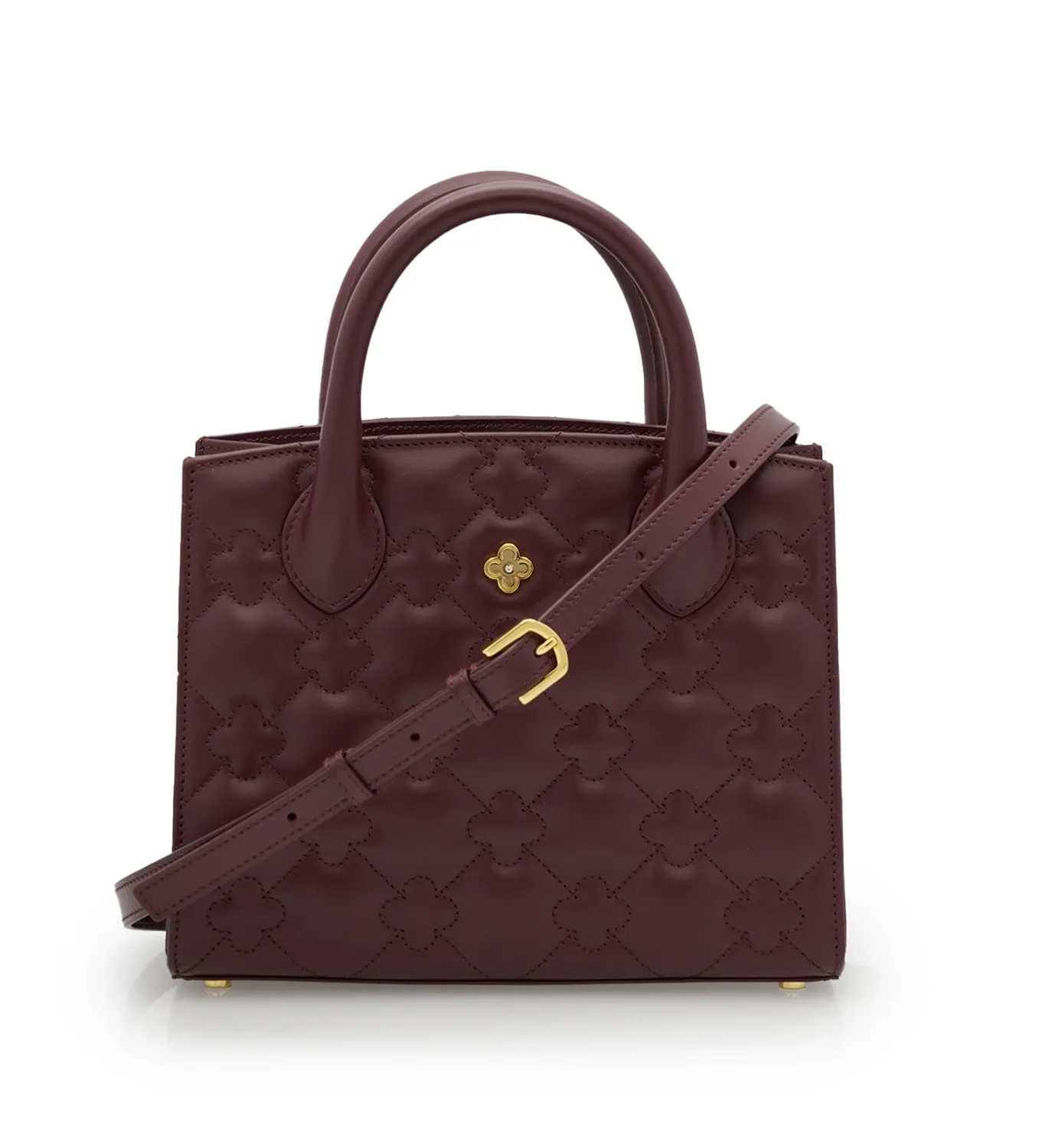 Cardinal Milano Tote Small borsa bordeaux vitello trapuntato