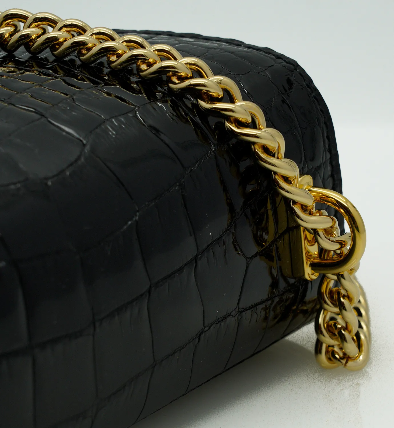 Cardinal Milano First Date Borsa Spalla Alligatore Nero