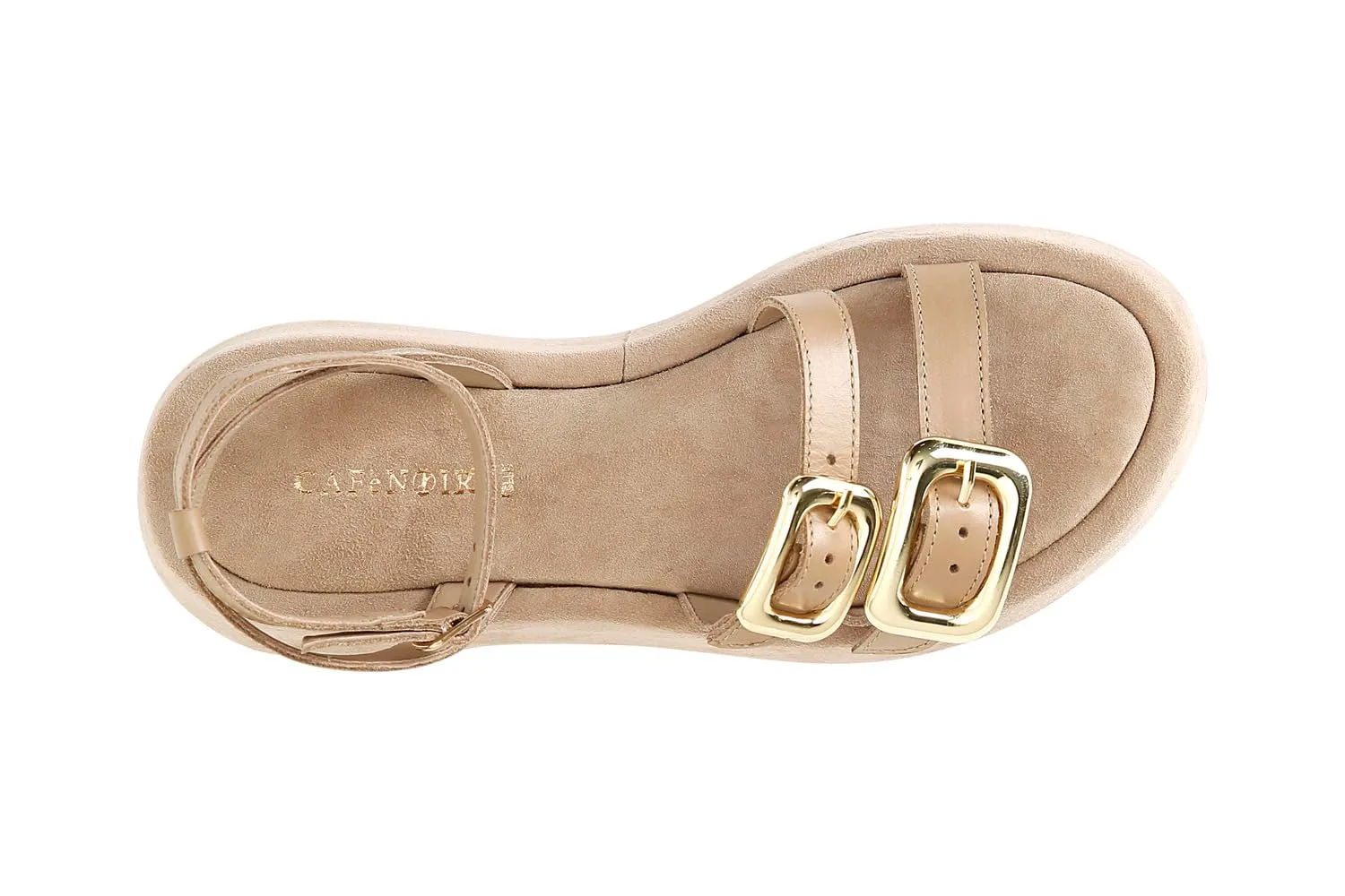 CafèNoir C1XM1535 Sandalo Donna Zeppa Doppia Fascia Fibbia