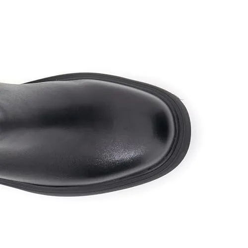 CafèNoir stivali pelle donna neri tacco 7,5 cm plateau